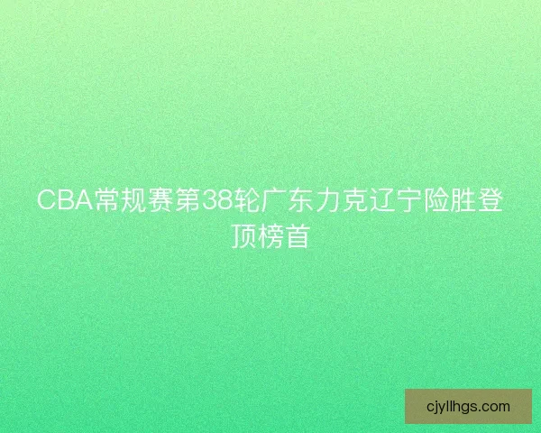 CBA常规赛第38轮广东力克辽宁险胜登顶榜首 CBA常规赛第38轮广东力克辽宁险胜登顶榜首