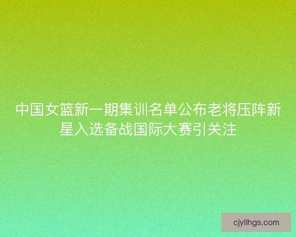 中国女篮新一期集训名单公布老将压阵新星入选备战国际大赛引关注